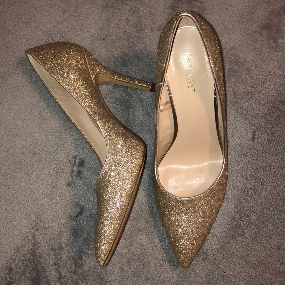 Gold Glitter Heels